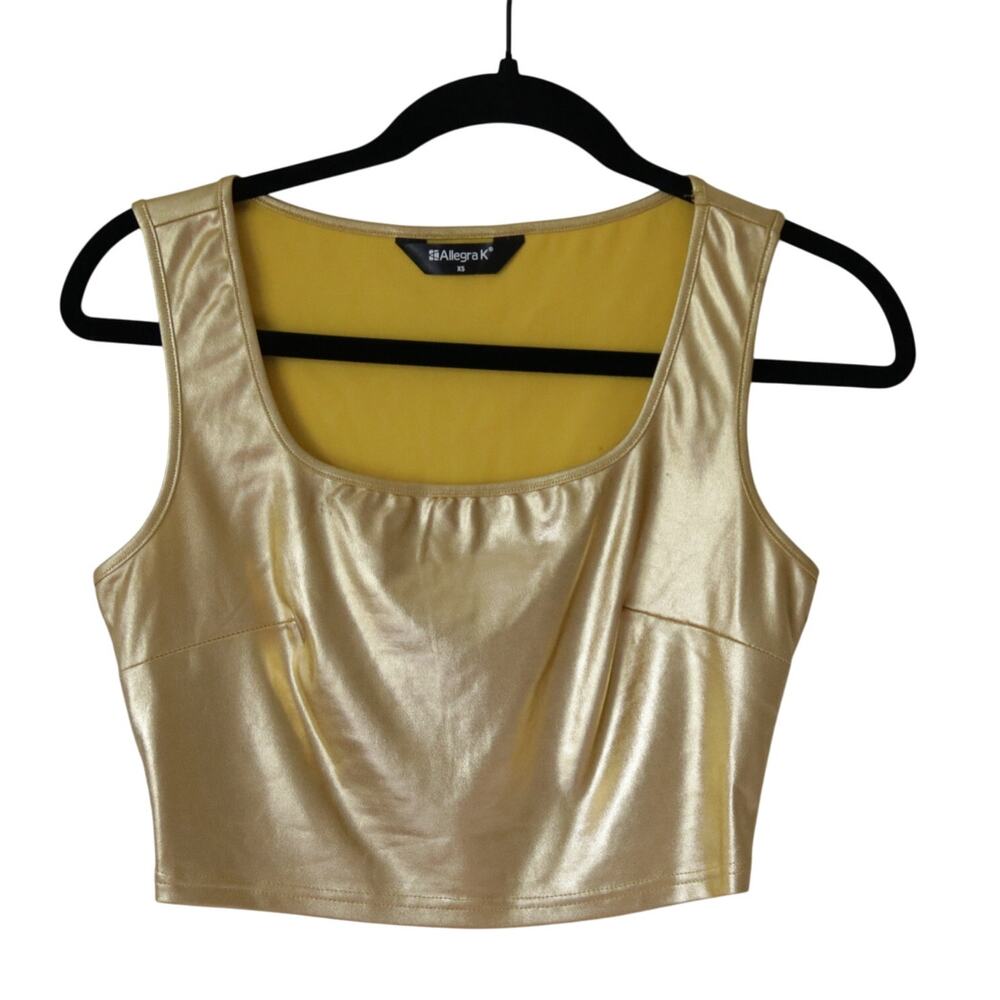 Gold Cropped Tank Perfect For Homecoming Football